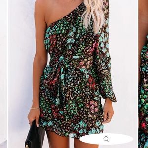 Fun in the Sun Floral One Shoulder Dress